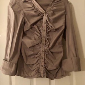 Stretch ruched tan blouse- INC brand